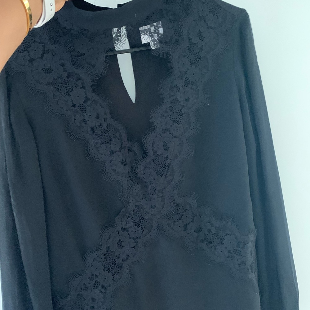 CAMI NYC long sleeve lace blouse